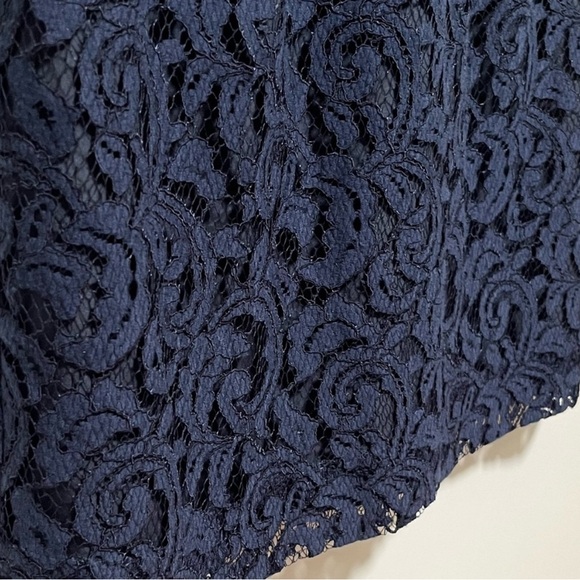 J Crew Factory Sleeveless Navy Lace Dress Size 6 - Picture 3 of 7